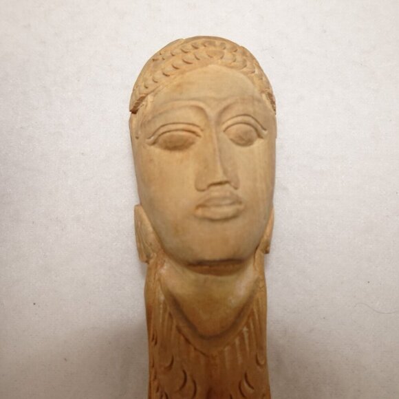 Carved Wood Salad Servers Set Kitchen Utensils Spoon & Fork Vintage - Picture 3 of 8